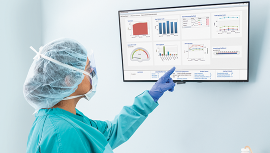 Technician utilizing SPM Surgical Asset Tracking Software